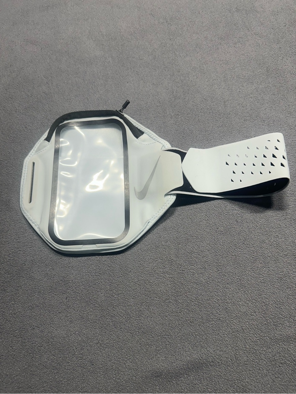 Nike White and Black Sports Armband with Clear Touch Window